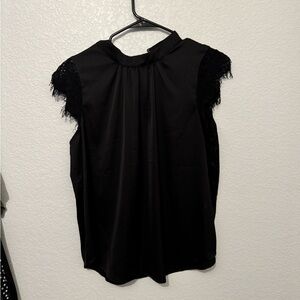 Elegant‎ Black Lace Sleeve Women's Top